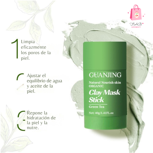 Mascarilla de arcilla en barra de té verde GUANJING 40 g